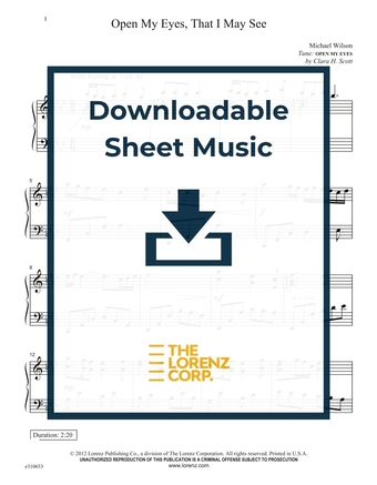 Open My Eyes, That I May See - Piano Sheet Music (Digital download)