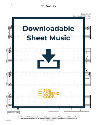 No, Not One - Piano Sheet Music (Digital download)