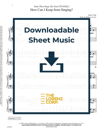 How Can I Keep from Singing? - Piano Sheet Music (Digital download)