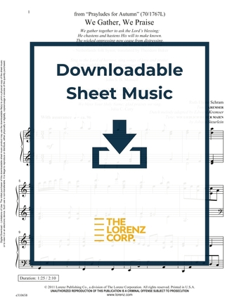 We Gather, We Praise - Piano Sheet Music (Digital download)