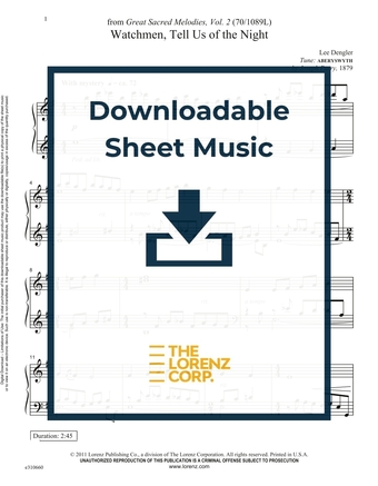 Watchmen, Tell Us of the Night - Piano Sheet Music (Digital download)
