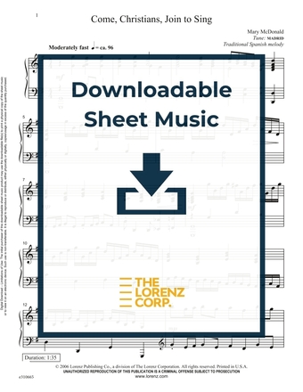 Come, Christians, Join to Sing - Piano Sheet Music (Digital download)