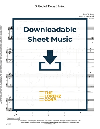 O God of Every Nation - Piano Sheet Music (Digital download)