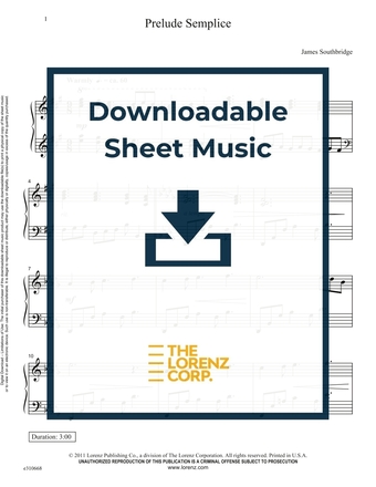 Prelude Semplice - Piano Sheet Music (Digital download)