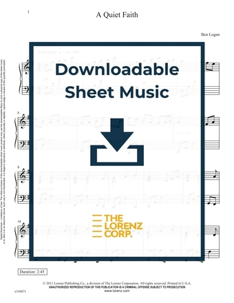 A Quiet Faith - Piano Sheet Music (Digital download)