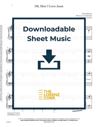 Oh, How I Love Jesus - Piano Sheet Music (Digital download)
