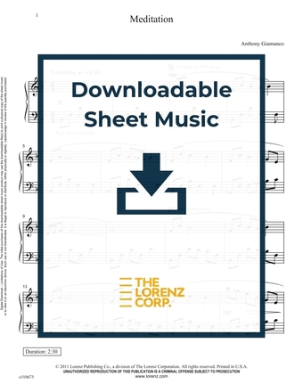 Meditation - Piano Sheet Music (Digital download)