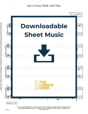 Just a Closer Walk with Thee - Piano Sheet Music (Digital download)