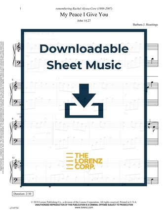 My Peace I Give You - Piano Sheet Music (Digital download)