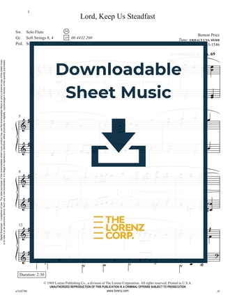 Lord, Keep Us Steadfast - Piano Sheet Music (Digital download)