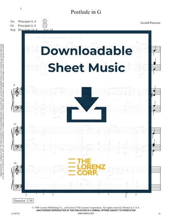Postlude in G - Organ Sheet Music (Digital download)