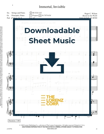 Immortal, Invisible - Organ Sheet Music (Digital download)