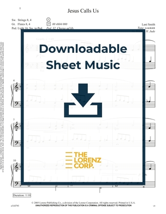 Jesus Calls Us - Organ Sheet Music (Digital download)