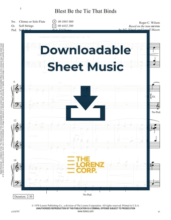 Blest Be the Tie That Binds - Organ Sheet Music (Digital download)