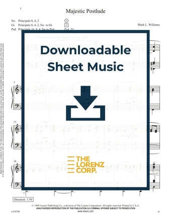 Majestic Postlude - Organ Sheet Music (Digital download)