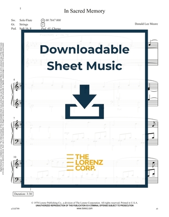 In Sacred Memory - Organ Sheet Music (Digital download)