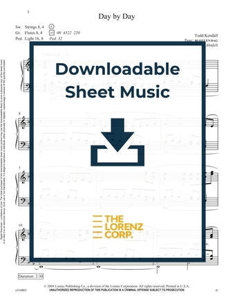 Day by Day - Organ Sheet Music (Digital download)