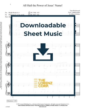 All Hail the Power of Jesus' Name! - Organ Sheet Music (Digital download)