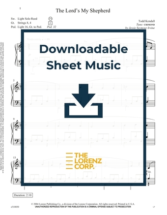 The Lord's My Shepherd - Organ Sheet Music (Digital download)