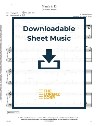 March in D - Organ Sheet Music (Digital download)