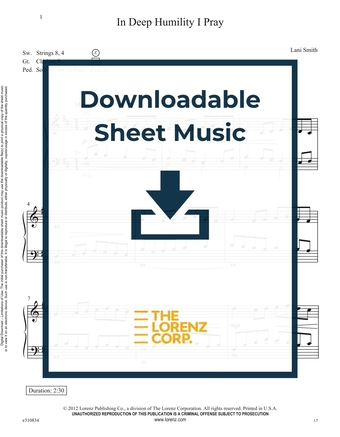 In Deep Humility I Pray - Organ Sheet Music (Digital download)