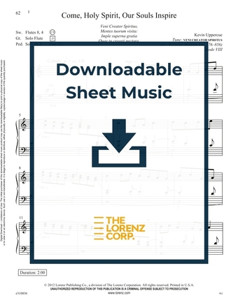 Come, Holy Spirit, Our Souls Inspire - Organ Sheet Music (Digital download)