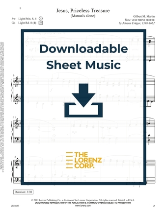 Jesus, Priceless Treasure - Organ Sheet Music (Digital download)