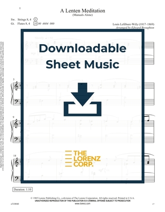 A Lenten Meditation - Organ Sheet Music (Digital download)