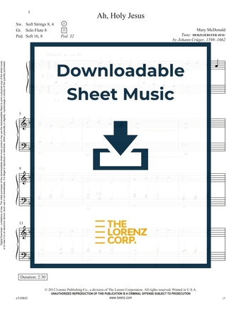 Ah, Holy Jesus - Organ Sheet Music (Digital download)