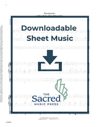 Sarabande - Organ Sheet Music (Digital download)