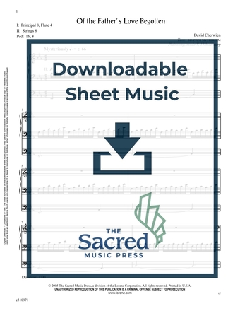Of the Father's Love Begotten - Organ Sheet Music (Digital download)