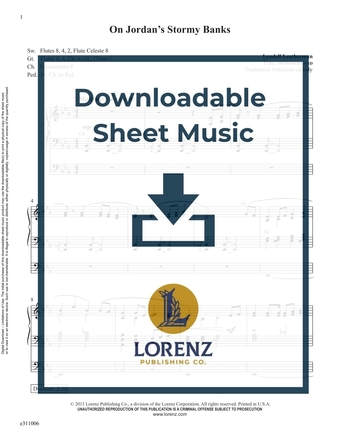 On Jordan's Stormy Banks - Organ Sheet Music (Digital download)