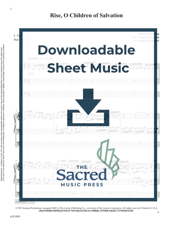 Rise, O Children of Salvation - Organ Sheet Music (Digital download)