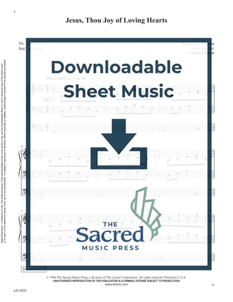Jesus, Thou Joy of Loving Hearts - Organ Sheet Music (Digital download)