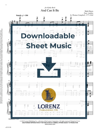 And Can It Be - Piano Sheet Music (Digital download)