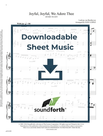 Joyful, Joyful, We Adore Thee - Piano Sheet Music (Digital download)