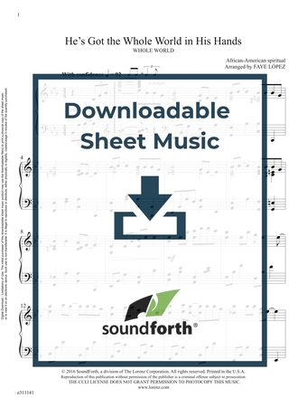 He's Got the Whole World in His Hands - Piano Sheet Music (Digital download)