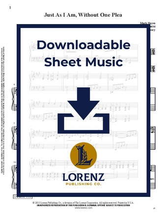 Just As I Am, Without One Plea - Piano Sheet Music (Digital download)