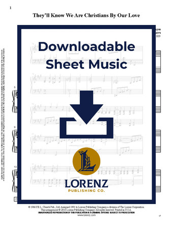 They'll Know We Are Christians By Our Love - Piano Sheet Music (Digital download)