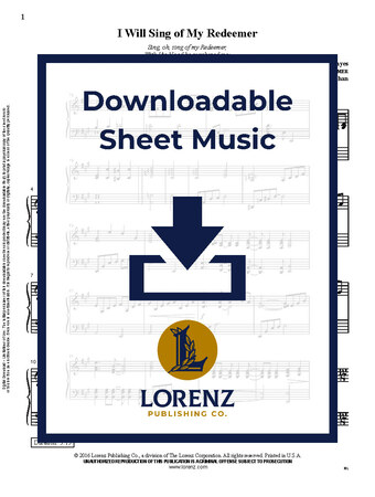 I Will Sing of My Redeemer - Piano Sheet Music (Digital download)