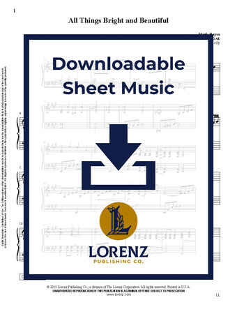 All Things Bright and Beautiful - Piano Sheet Music (Digital download)