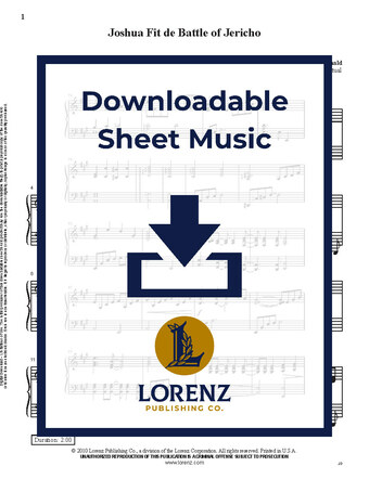 Joshua Fit de Battle of Jericho - Piano Sheet Music (Digital download)