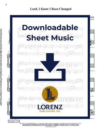 Lord, I Know I Been Changed - Piano Sheet Music (Digital download)