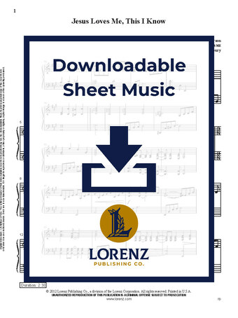 Jesus Loves Me, This I Know - Piano Sheet Music (Digital download)