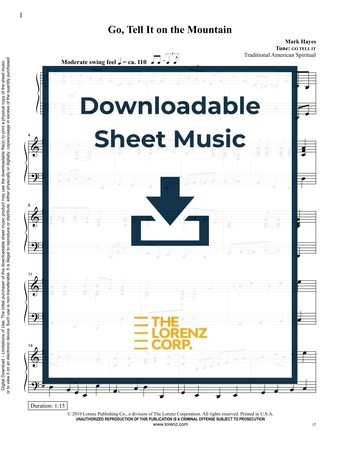 Go, Tell It on the Mountain - Piano Sheet Music (Digital download)