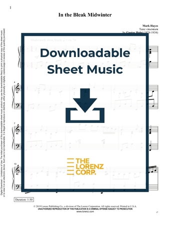 In the Bleak Midwinter - Piano Sheet Music (Digital download)