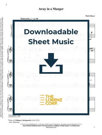Away in a Manger - Piano Sheet Music (Digital download)