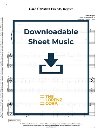 Good Christian Friends, Rejoice - Piano Sheet Music (Digital download)