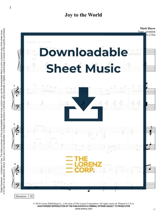 Joy to the World - Piano Sheet Music (Digital download)