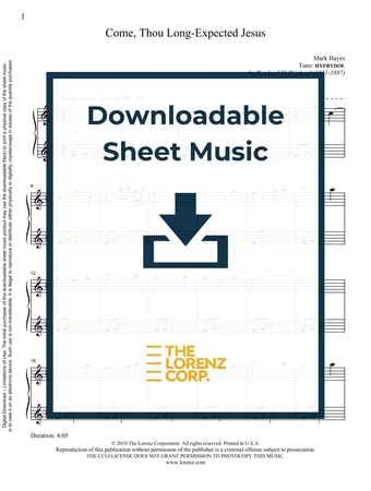 Come, Thou Long-Expected Jesus - Piano Sheet Music (Digital download)